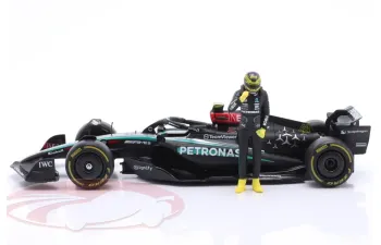 MERCEDES GP F1 W15 Eq Performance Team Amg Petronas Motorsport №44 Season (2024) Lewis Hamilton - With Pilot, Black Silver Green