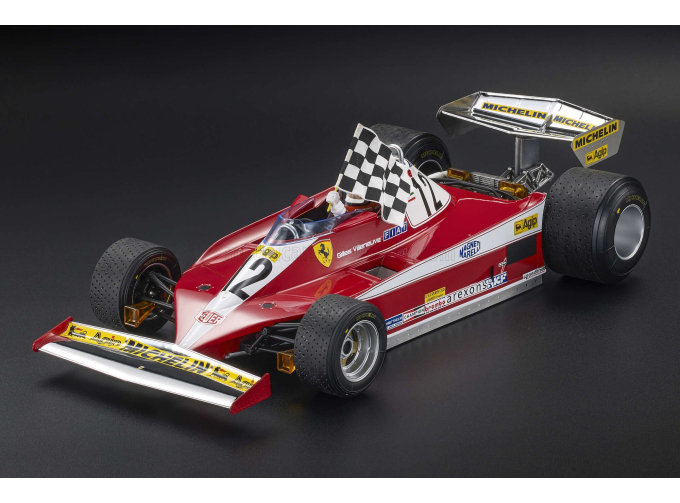 FERRARI F1 312t3 №12 Winner Canadian Montreal Gp (with Pilot Figure) (1978) Gilles Villeneuve, Red White