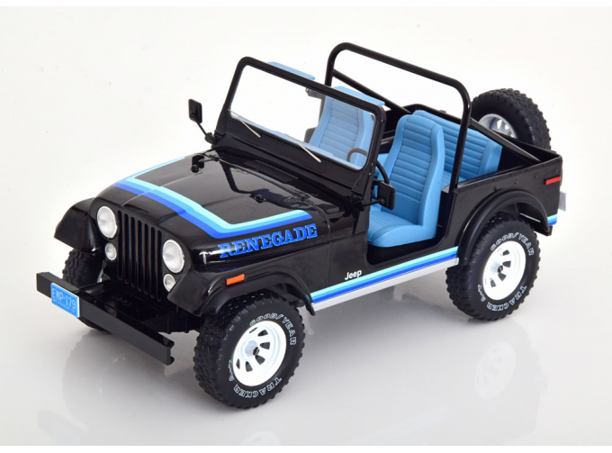 JEEP CJ-7 Renegade (1976), schwaz/blau/hellblau