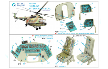 3D Декаль интерьера кабины Ми-8МТ (Trumpeter)