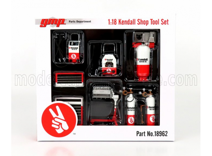 ACCESSORIES Set Officina Garage Tool Set Kendall, White Red