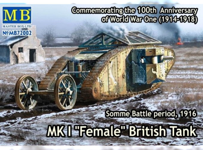 Сборная модель Master Box 72002 MK I Female British Tank, Somme Battle period, 1916