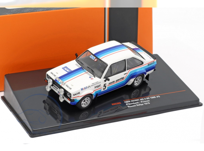 FORD Escort MKII RS1800 #5 "Sachs" Hainbach/Linzen Rally Hessen 1978, white / blue