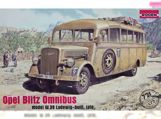 Сборная модель Немецкий автобус Opel Blitz Omnibus (model W.39 Ludewig-built, late)