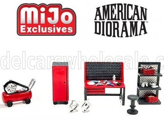 ACCESSORIES Set Officina Garage Tool, Grey Red