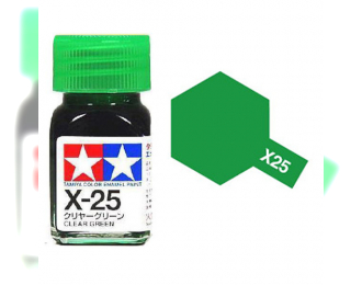 Краска эмалевая прозрачно-зеленый глянцевый X-25 Clear Green,10мл.