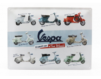 ACCESSORIES 3d Metal Plate - Piaggio Vespa Collage, White Red Blue