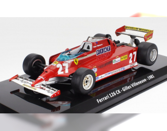 FERRARI F1 126ck №27 Season (1981) Gilles Villeneuve - Con Vetrina - With Showcase, Red Silver