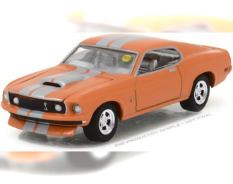 FORD Mustang Resto Mod (1969), orange with silver stripes