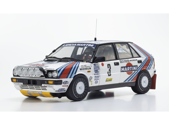 LANCIA Delta Hf Integrale 4wd Team Martini Racing (night Version) №3 Winner Rally Montecarlo (1988) Bruno Saby - Jean Francois Fauchille, White Blue Red
