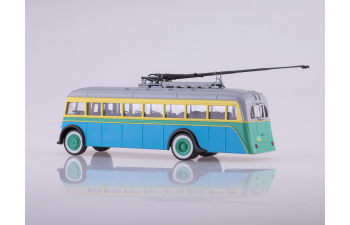 Троллейбус ЯТБ-1, голубой / желтый