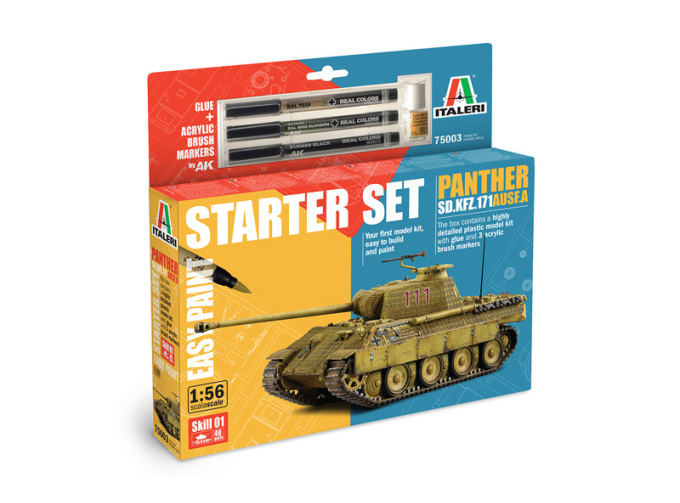 Сборная модель TANK Panther Sd.kfz.171 Ausf.a Military With 3 Acrylic Brush Markers 1945