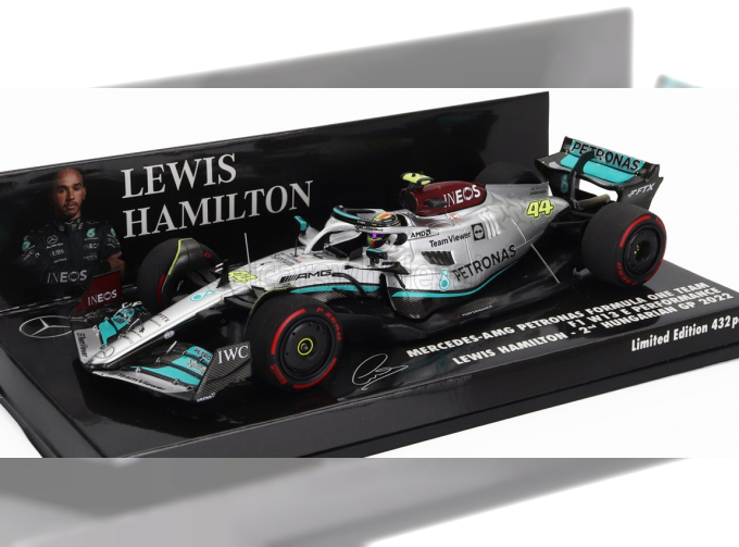 MERCEDES-BENZ GP F1 W13e Team Mercedes-amg Petronas F1 №44 2nd Hungarian Gp (2022) Lewis Hamilton, Silver Green