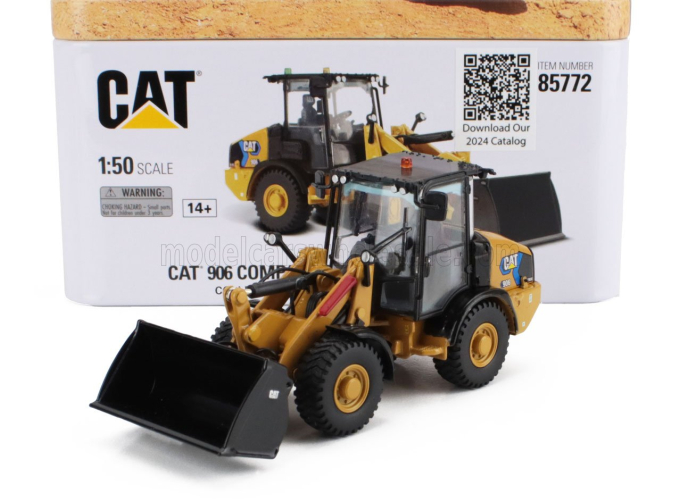 CATERPILLAR Cat906 Compact Electric Ruspa Gommata - Scraper Tractor Wheel Loader, Yellow Black