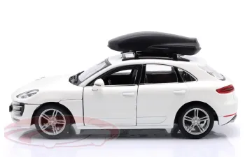 PORSCHE Macan with cargo box (2014), white