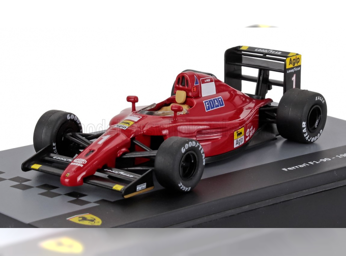 FERRARI F1 F1-90 №1 Season (1990) Alain Prost - Con Vetrina - With Showcase, Red Black