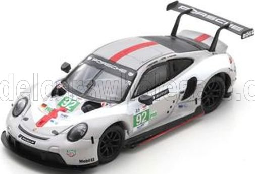 PORSCHE 911 991-2 Rsr-19 4.2l Team Porsche Gt №92 24h Le Mans (2022) Michael Christensen - Kevin Estre - Laurens Vanthoor, White Grey Red