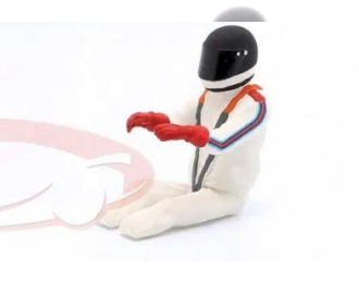 Фигурка сидящего гонщика в черном шлеме (1978)