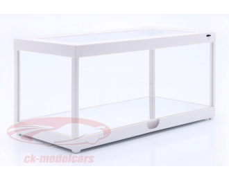 single showcase white with LED lighting for scale 1:18 Triple9, transparent / white