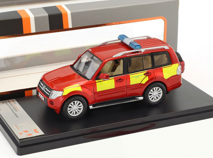 MITSUBISHI Pajero 4х4 UK Derbyshire Fire & Rescue (2015), red / yellow