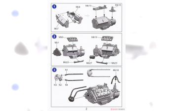 Сборная модел двигатель Форд V8 / Universal Carrier Mk. II & Mk. I Ford V8 Engine