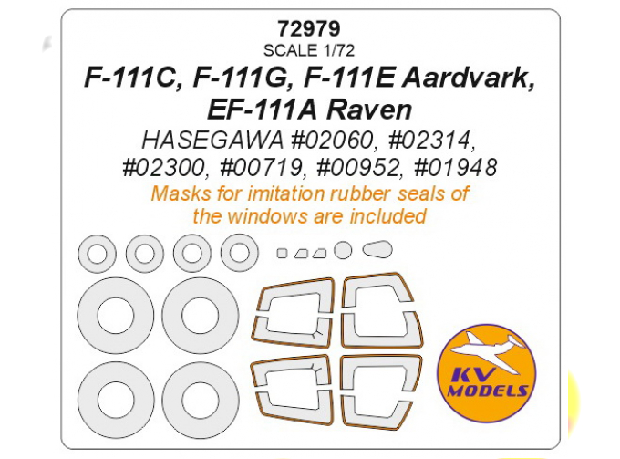 Маска окрасочная для F-111C, F-111G, F-111E Aardvark, EF-111A Raven + маски на диски и колеса (HASEGAWA)