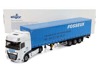 DAF Xf Euro 6 Truck Telonato Fosseux Transports (2012), White Blue