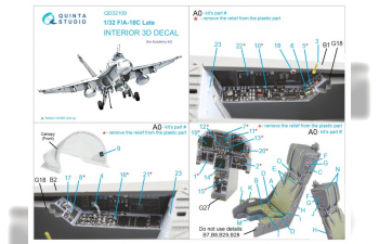 Декаль интерьера кабины F/A-18C Late (Academy)