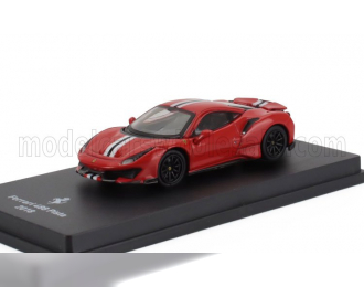 FERRARI 488 Pista (2018) - Con Vetrina - With Showcase, Rosso Corsa 322 - Red