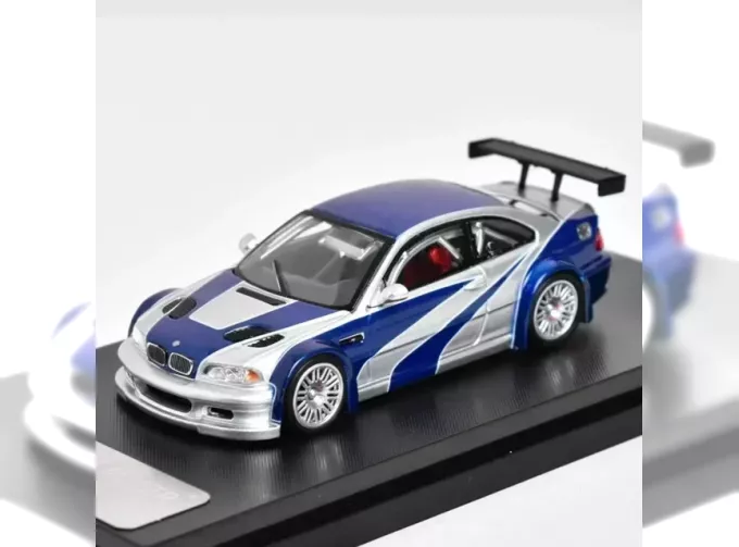 BMW M3 GTR E46 Need for Speed Livery, silver / blue