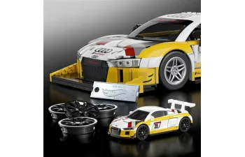 Сборная модель AUDI R8 Lms №39 Racing (2015) 820 Pcs + R8 1/64 Scale, White Yellow