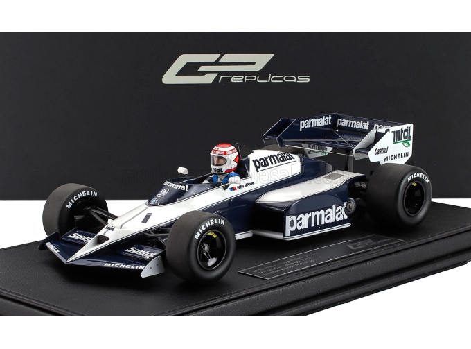 BRABHAM F1 Bt53 Parmalat №1 Winner Canadian Gp (with Pilot Figure) (1984) Nelson Piquet, White Blue