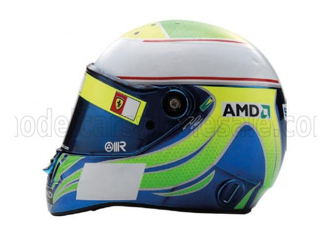 HELMET F1 Casco Helmet Felipe Massa F2008 Team Ferrari Season (2008), Light Green Blue White