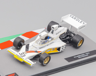 McLAREN F1 M23 Ford №33 Season (1974) Mike Hailwood, white / yellow