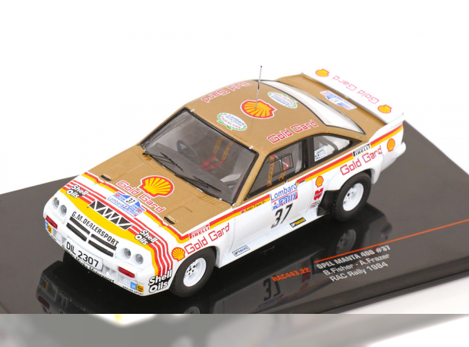 OPEL Manta 400 Team Gm Dealer Sport №37 Rally Rac Lombard (1984) Bertie Fisher - Austin Frazer, White Red Yellow