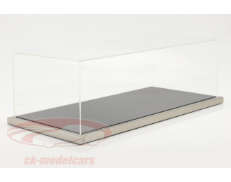 High quality acrylic Showcase Dieppe Carbon with acrylic / metal base carbon / silver 1:8 Atlantic, transparent / carbon / silver