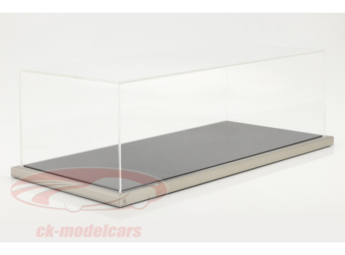 High quality acrylic Showcase Dieppe Carbon with acrylic / metal base carbon / silver 1:8 Atlantic, transparent / carbon / silver