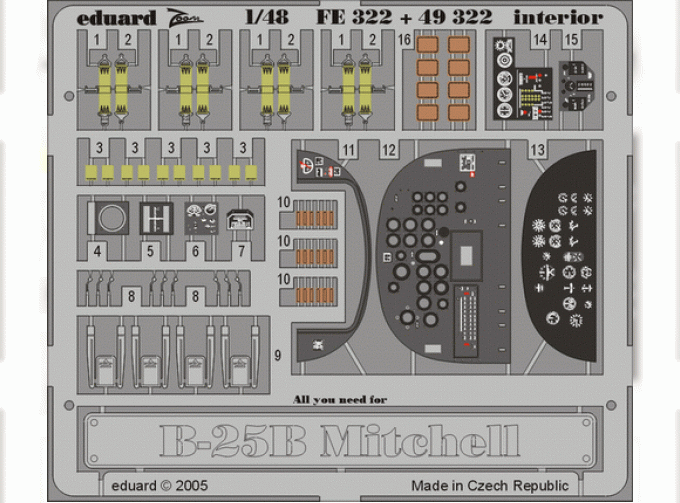 Цветное фототравление для B-25B interior