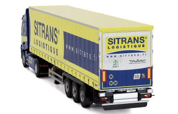 RENAULT T-line E-tech Truck Telonato Sitrans Transports (2023), Blue Yellow