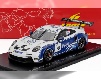 PORSCHE 911 992 Gt3 №55 Porsche Carrera Cup Asia Champion (2024) Alessandro Ghiretti, White Blue