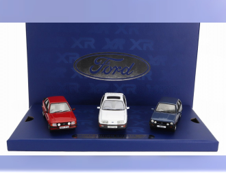 FORD  Xr Collection Set 3x Escort Mkiii Xr3i - Fiesta Mki Xr2 - Sierra Xr4i, Red White Blue