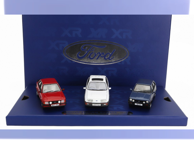 FORD Xr Collection Set 3x Escort Mkiii Xr3i - Fiesta Mki Xr2 - Sierra Xr4i, Red White Blue