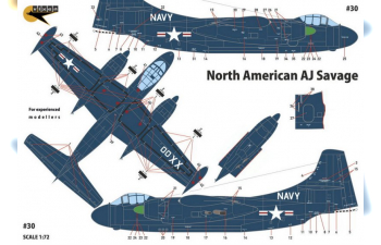 Декаль North American AJ Savage - AJ-1 Early, AJ-1, AJ-1 Retrofitted, AJ-2, AJ-2P