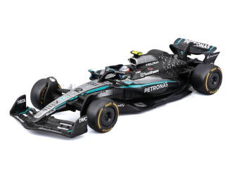 MERCEDES-BENZ GP F1 W16 Team Amg Petronas Motorsport №12 Season 2025 Andrea Kimi Antonelli - With Pilot And Showcase, Black Silver Green