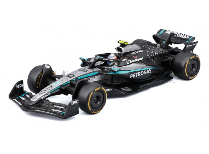 MERCEDES-BENZ GP F1 W16 Team Amg Petronas Motorsport №12 Season 2025 Andrea Kimi Antonelli - With Pilot And Showcase, Black Silver Green