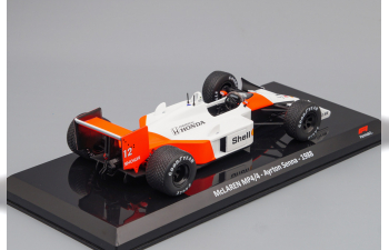 McLAREN MP4/4 Ayrton Senna #12 1988, white / orange