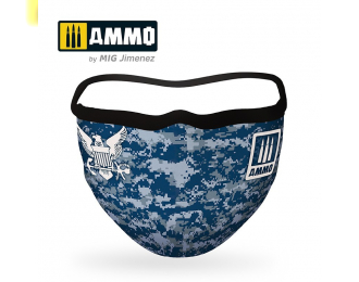 AMMO Face Mask "Navy Blue Camo" (Hygienic protective mask 100% polyester)