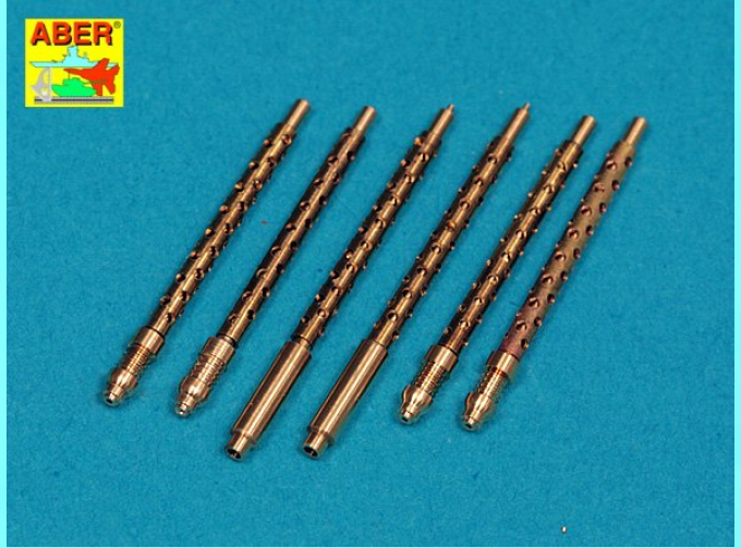 Set of 6 turned U.S. cal .50 (12,7mm) Browning M2 barrels for P- 51 Mustang