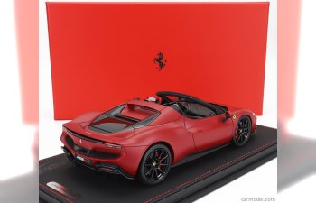 FERRARI 296 Gts Spider (2022) - Con Vetrina - With Showcase, Rosso F1 Sf75 - Matt Red