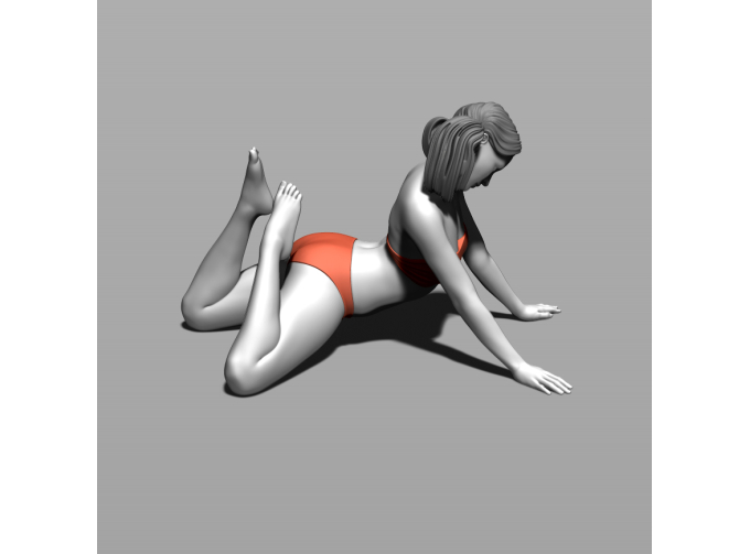 Фигура На пляже 2, окрашенная